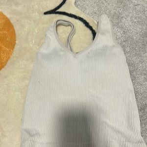 white ribbed alter'd state o/s women tank top